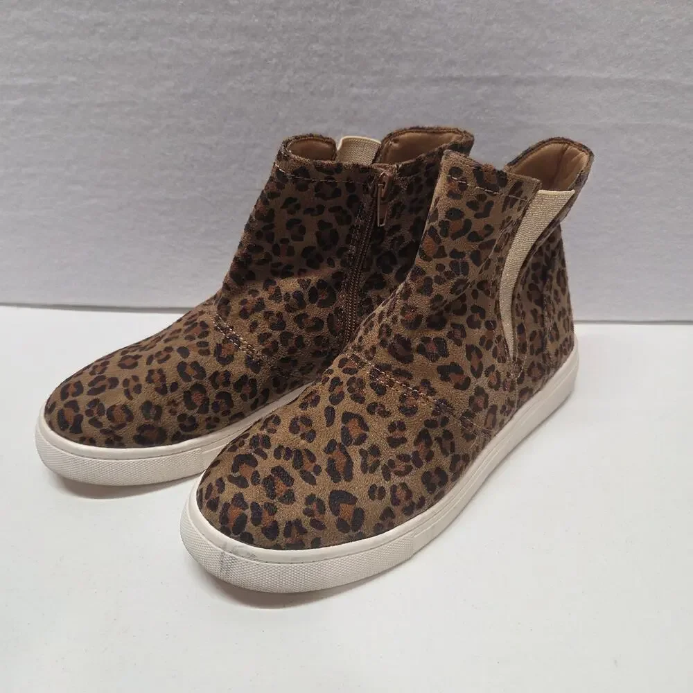 Harper Canyon Leopard Print High Top Sneaker Boots Brown Womens Size 5M NWOT